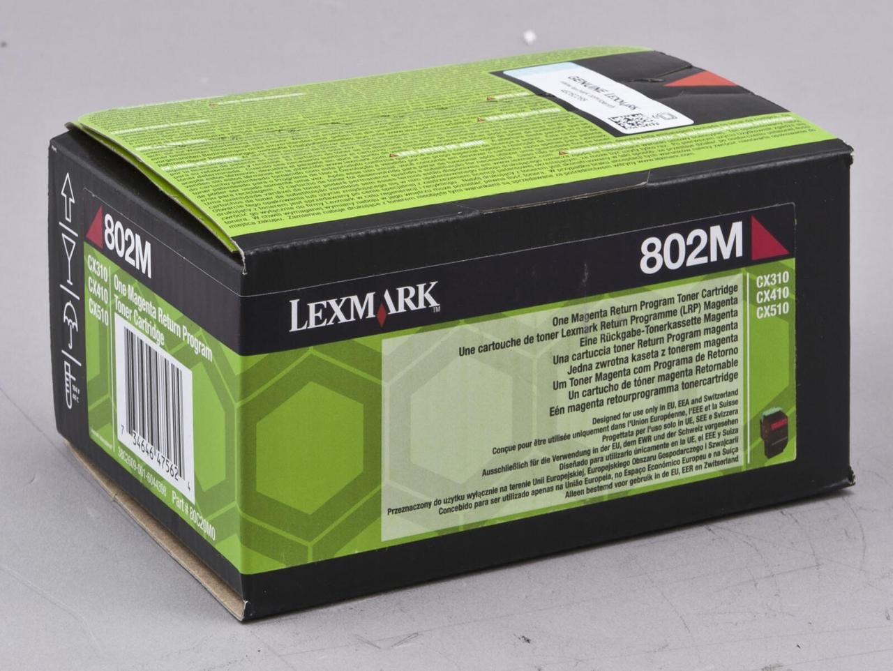 Lexmark Original 802M Toner magenta 1.000 Seiten (80C20M0) für CX310n/dn, CX410e/de/dte, CX510de/dhe/dthe