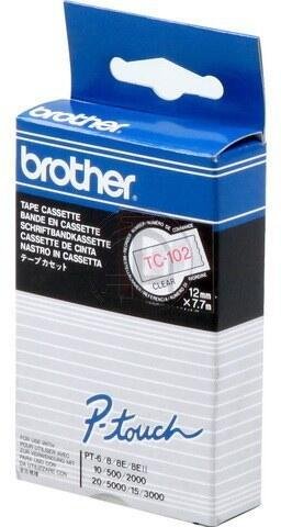 Brother Original P-Touch Farbband rot auf transparent (TC-102)