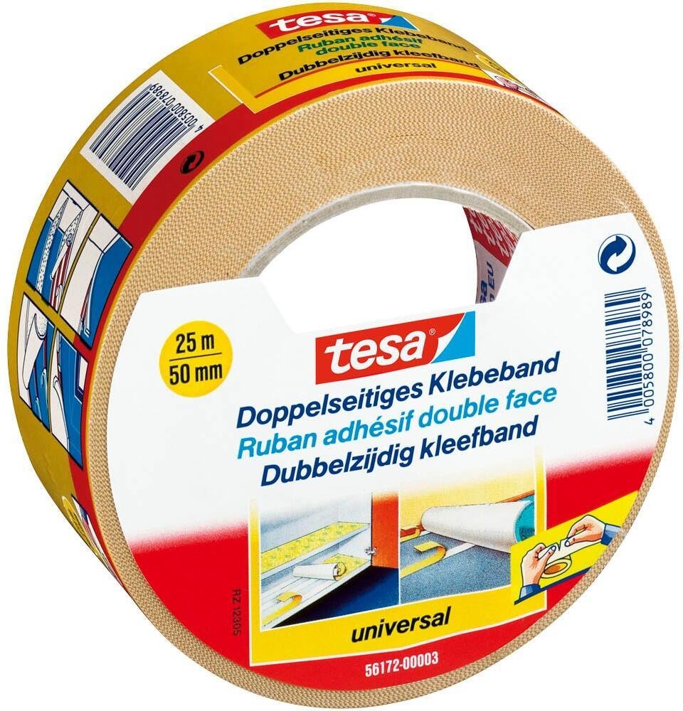 Thumbnail - tesa universal doppelseitiges Klebeband 50 mm x 25 m braun