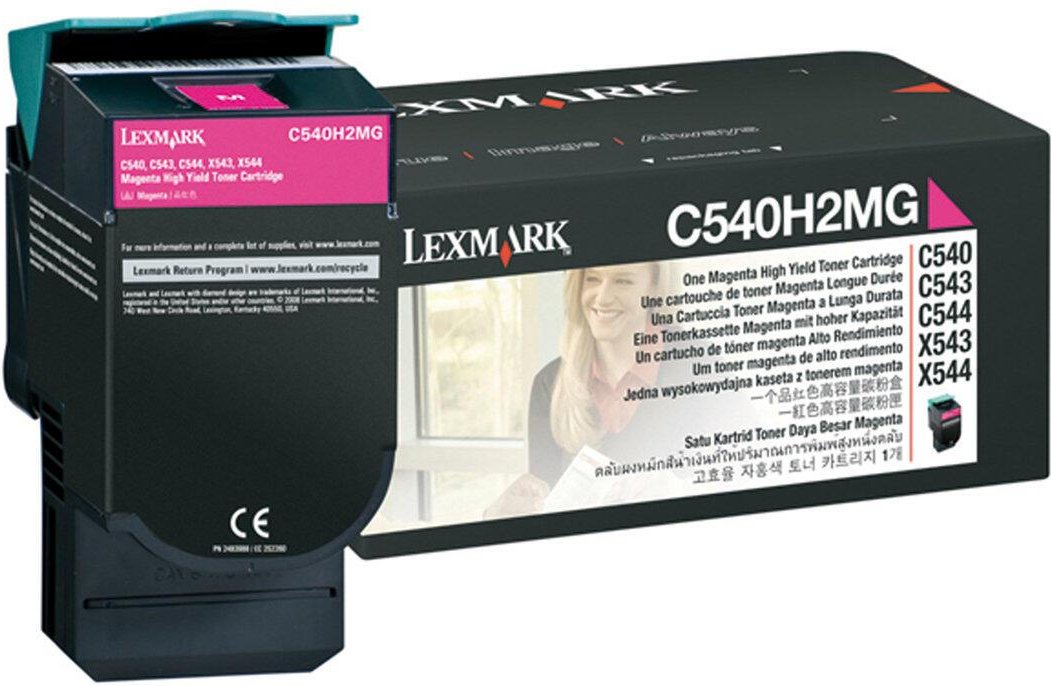 X544dn/dtn/dw/n, X546dtn, X548de/dte Lexmark Original Toner Standard Variante - C54x magenta 2.000 Seiten (C540H2MG)