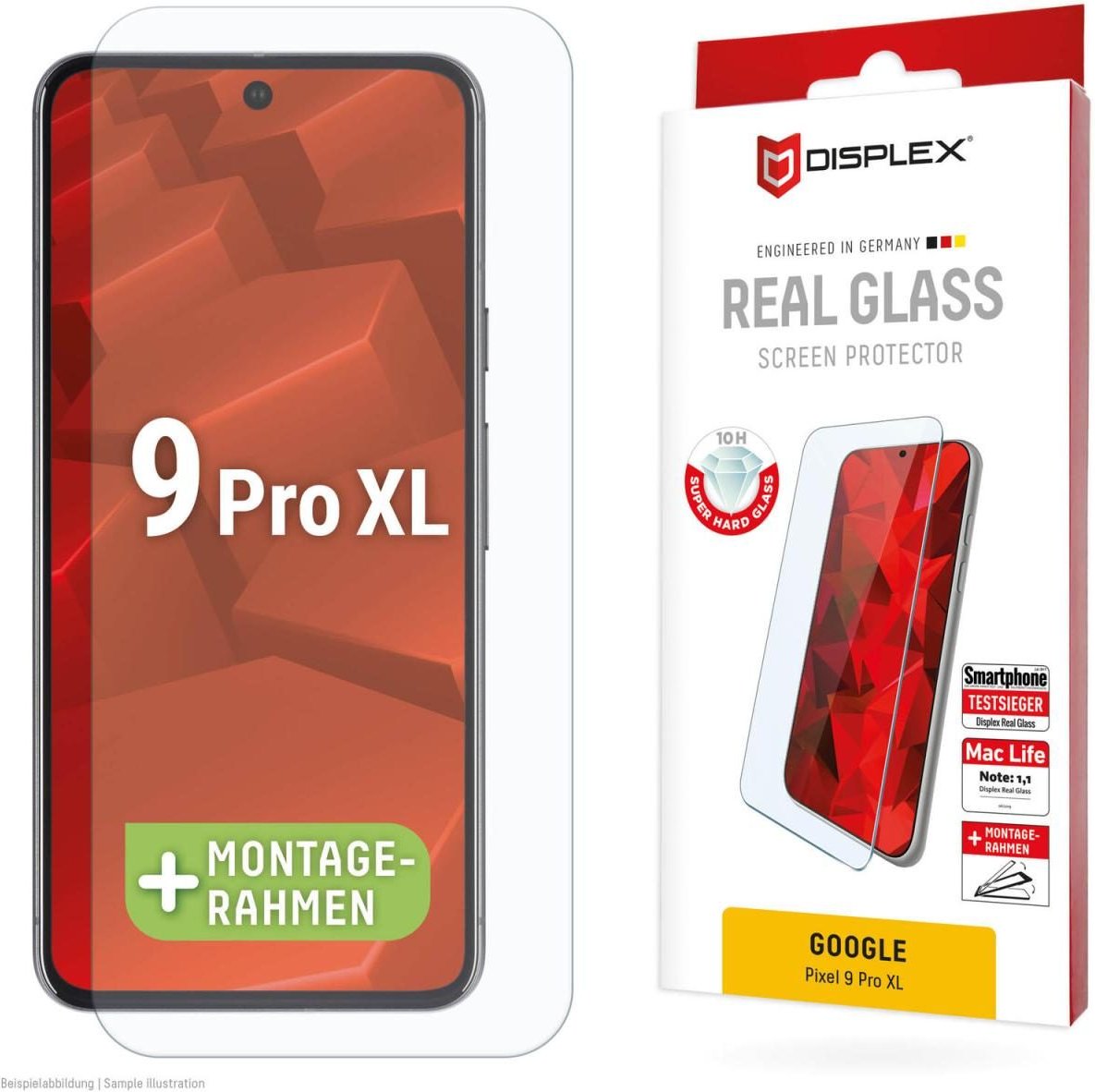 DISPLEX Panzerglas 2D/ Clear (10H) für Google Pixel 9 Pro XL