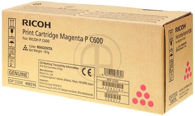 Ricoh Original Type P C600 Toner magenta 13.000 Seiten (408316) für RICOH P C600