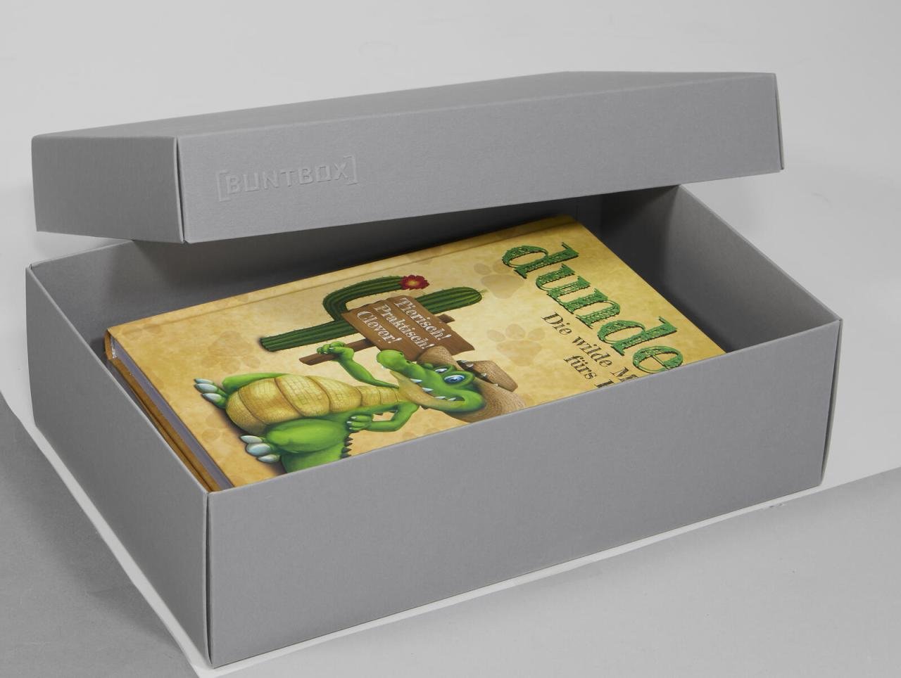BUNTBOX Geschenkboxen L 3,6 l - 26,6 x 17,2 x 7,8 cm grau