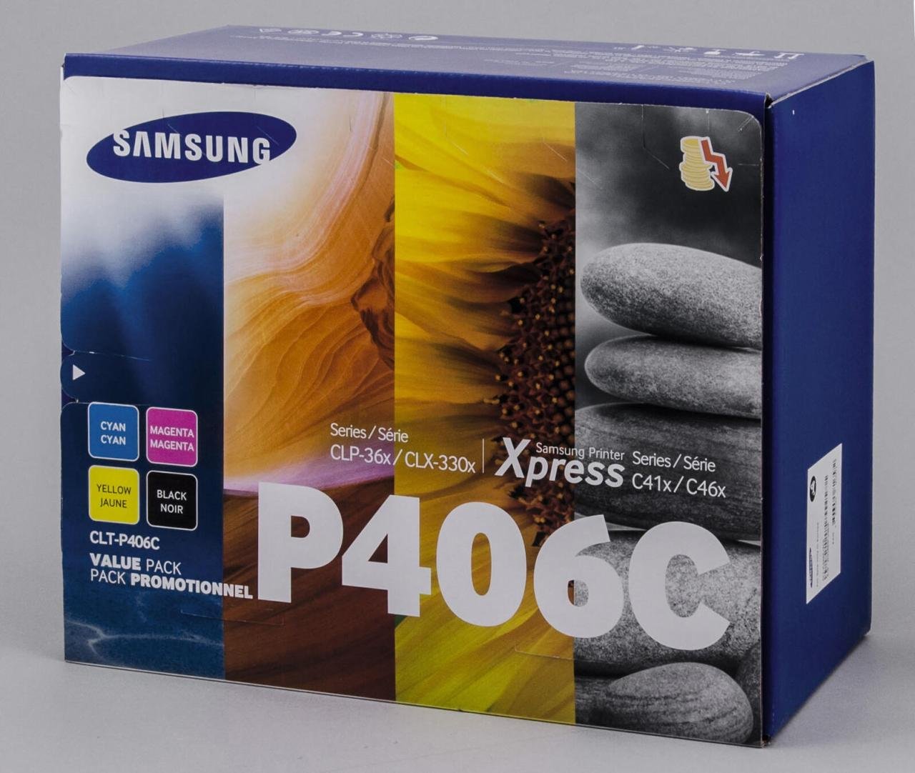 HP Original CLT-P406C Rainbow-Kit Toner schwarz cyan magenta gelb 4.500 Seiten(CLT-P406C/ELS) für CLP-365, CLX-3305