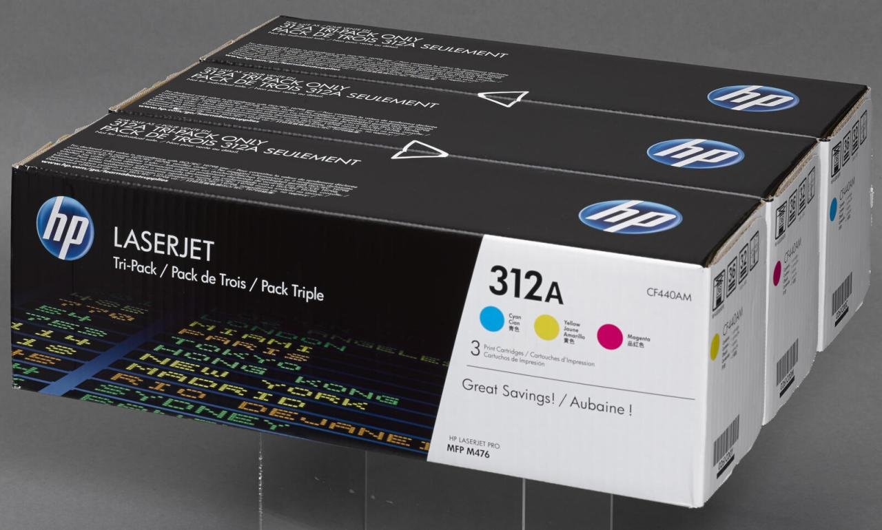 HP Original 312A Toner Tri-Pack cyan, magenta, gelb 2.700 Seiten (CF440AM)