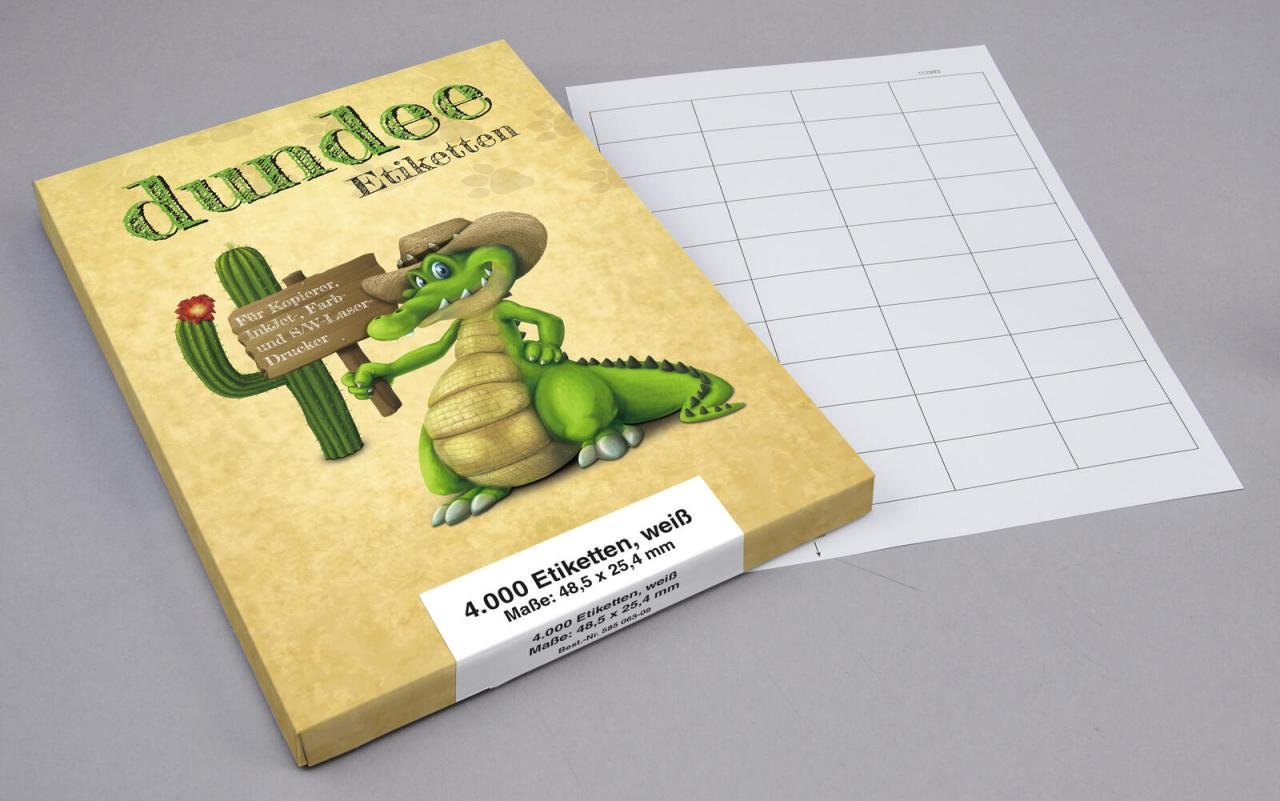 Thumbnail - dundee Etiketten D585063 weiß 48,5 x 25,4 mm