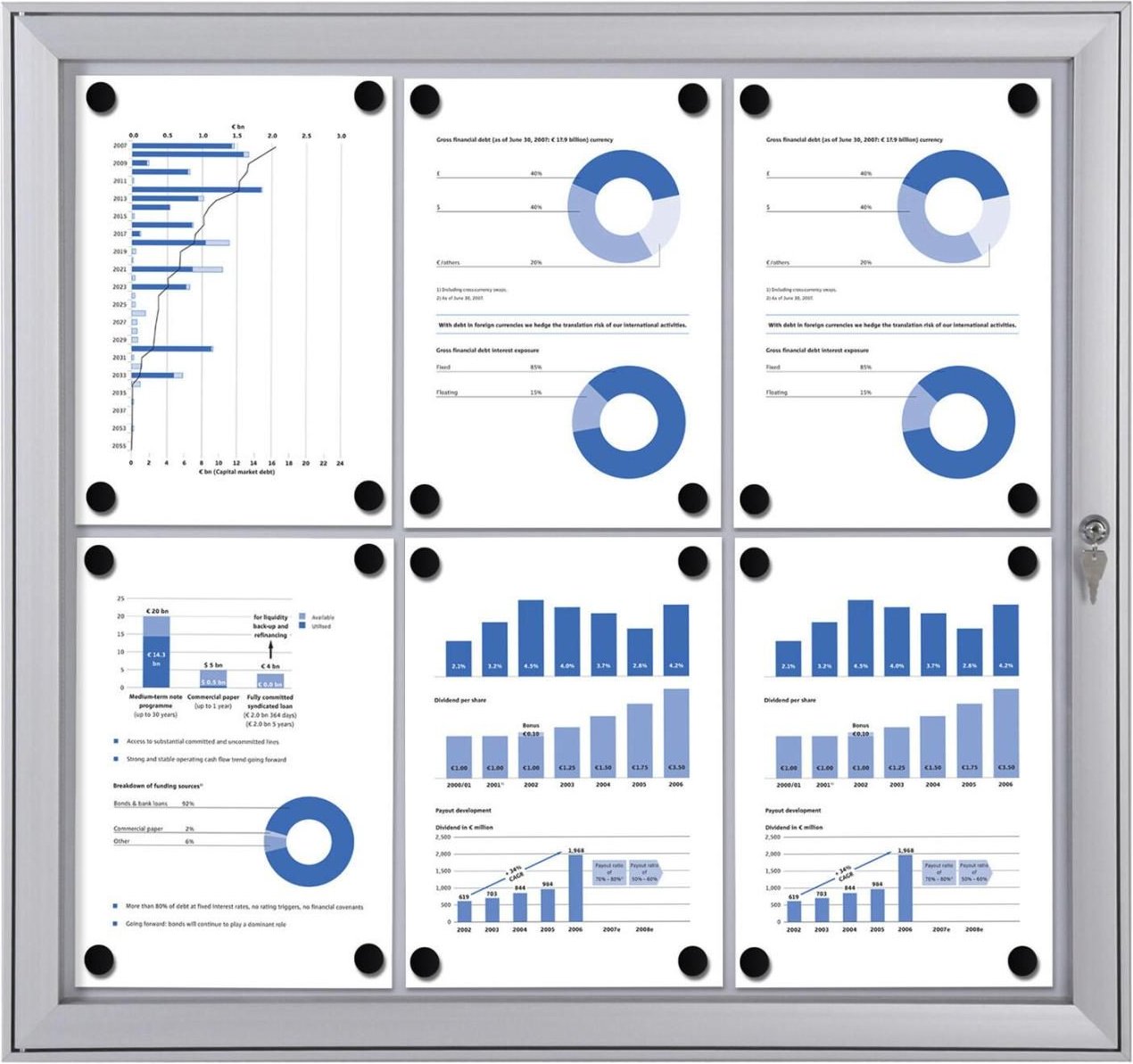 Showdown® Displays S Schaukasten 6x DIN A4 keine-Fach alusilber