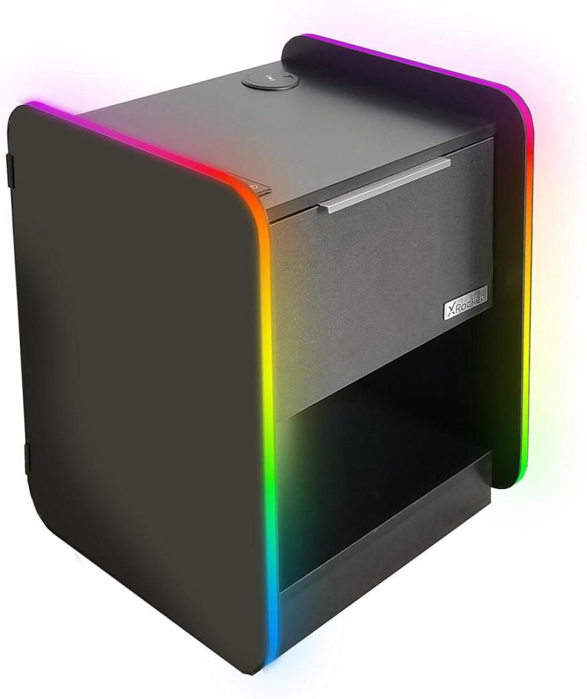 X Rocker Electra Nachttisch - Gaming Nachtschrank mit RGB-Beleuchtung, App-Steuerung & Wireless Charging