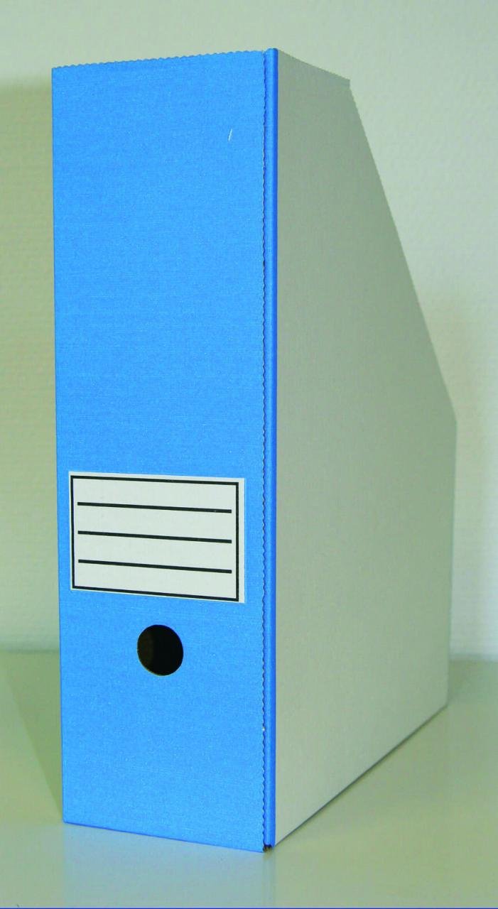Top-Print Archiv-Stehsammler Wellpappe weiß/blau , DIN A4