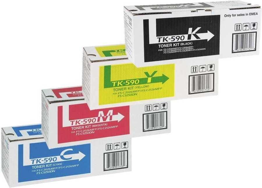 FS-C2026MFP(+), C2126MFP(+), C2526MFP, C2626MFP Kyocera Original TK-590 Toner - 4er Multipack