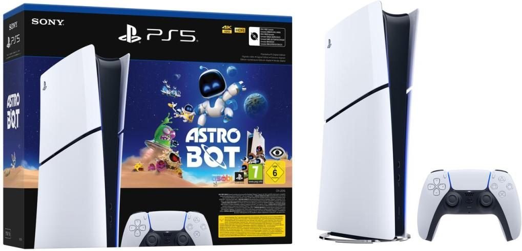 Sony Playstation 5 Slim Digital-Edition Astro Bot Bundle, weiß