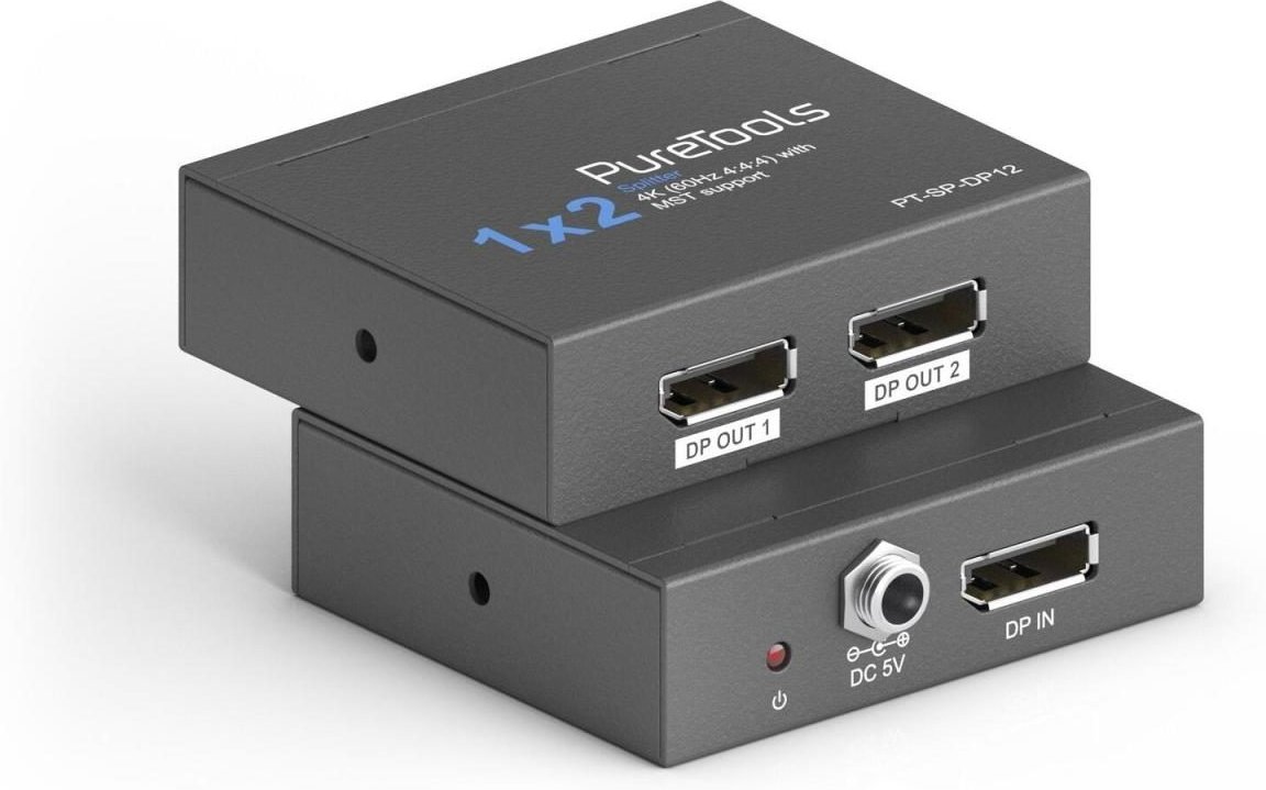 Thumbnail - PureTools - DP Splitter 1x2, 4K (60Hz 4:4:4) mit MST