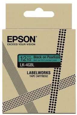 Epson LabelWorks LK-4GBL - Black on pearlized green - Rolle (1,2 cm x 9 m) 1 Kassette