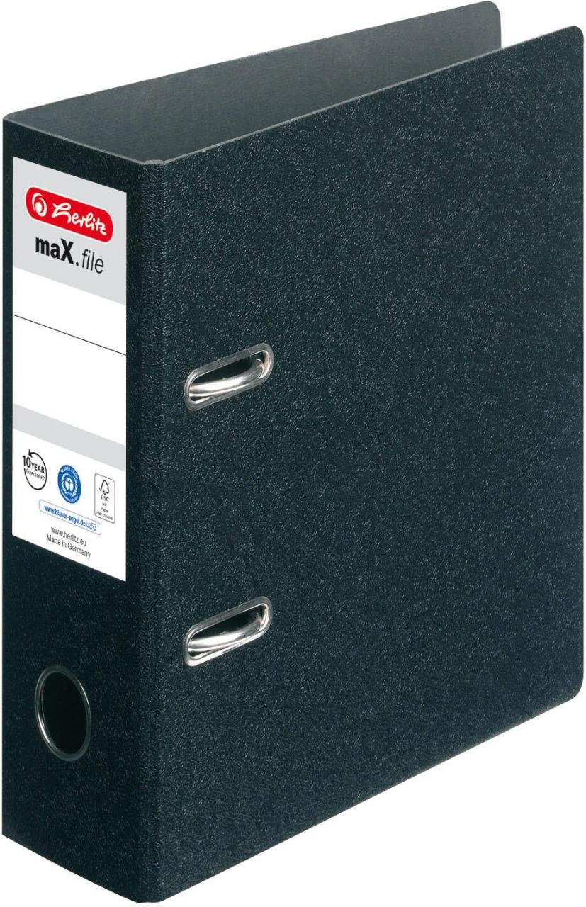 Thumbnail - herlitz Ordner Rückenbreite 7.5 cm DIN A5 hoch Karton schwarz