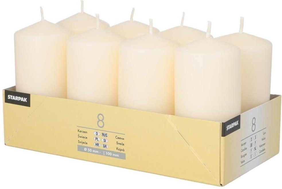 Thumbnail - PAPSTAR Stumpenkerzen 10 cm creme