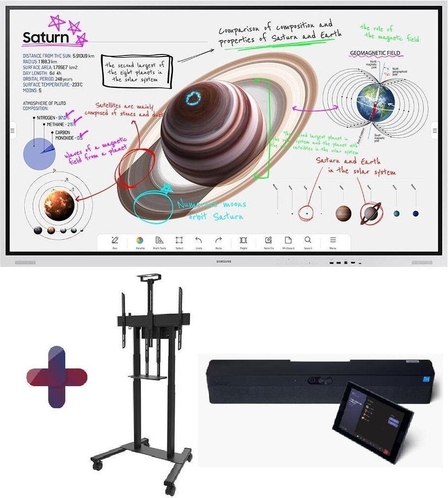 Thumbnail - Samsung Flip Pro WM75B Flipchart 190,5 cm 75 Zoll inkl. elektrischer Rollwagen, Lenovo ThinkSmart SP One Microsoft Teams