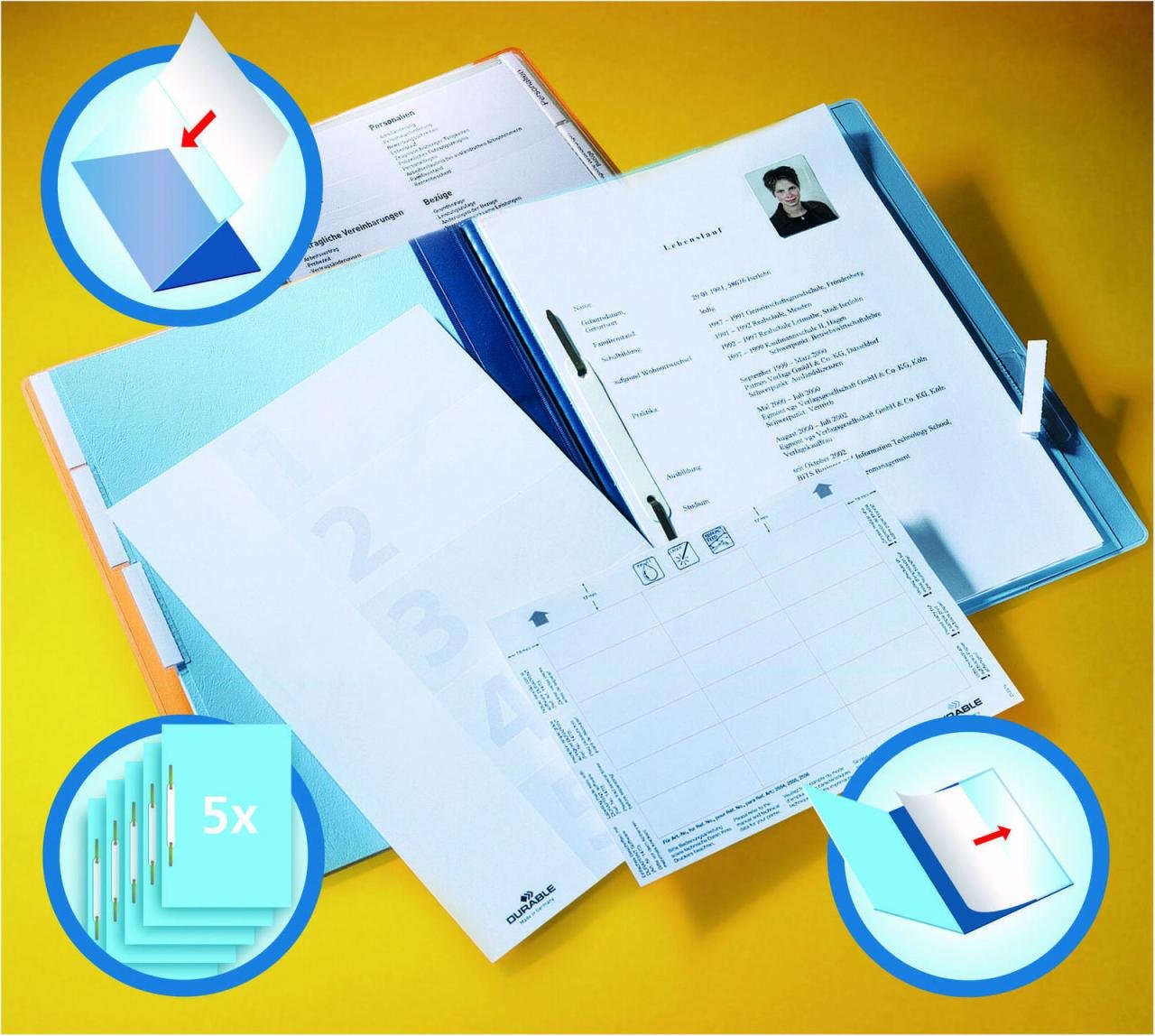 Thumbnail - DURABLE Personalhefter DIN A4 kaufmännische Heftung blau