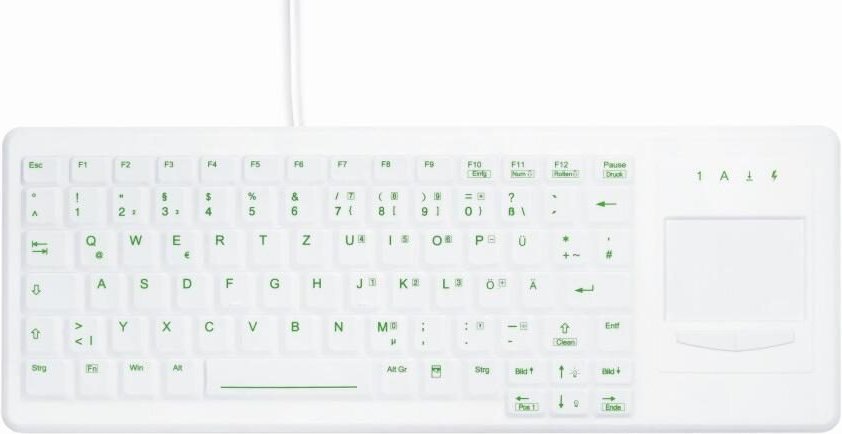 Active Key AK-C4400 Hygiene-Tastatur mit TouchPad - Deutsch - Weiß