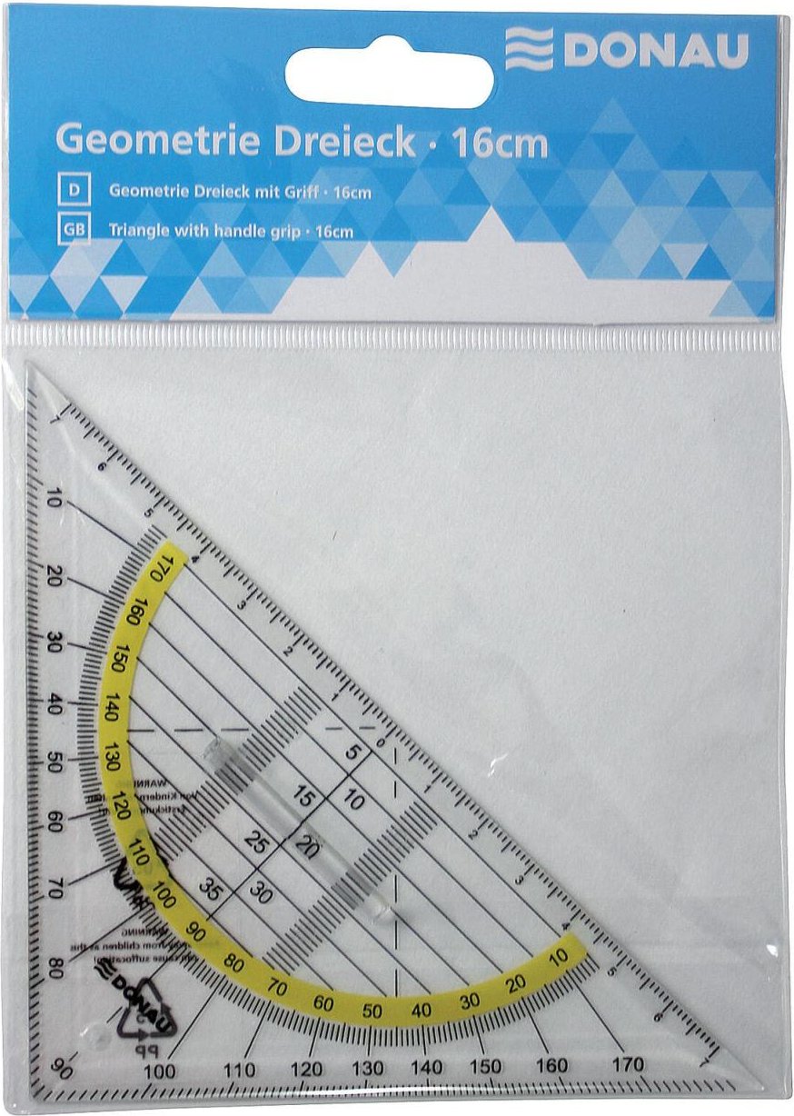 DONAU Geometrie-Dreieck mit Griff 16,0 cm