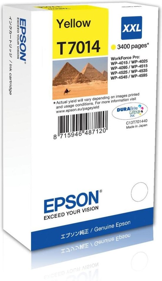 Epson Original T7014 Druckerpatrone gelb 3.400 Seiten 34,2ml (C13T70144010)