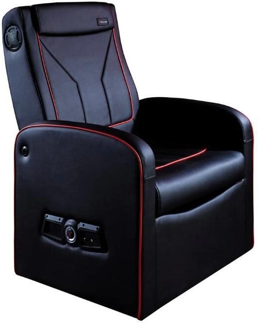 X Rocker Shift Luxe Junior 2.1 Ottoman Gaming-Sessel mit Stereo-Lautsprechersystem und Subwoofer - schwarz/rot