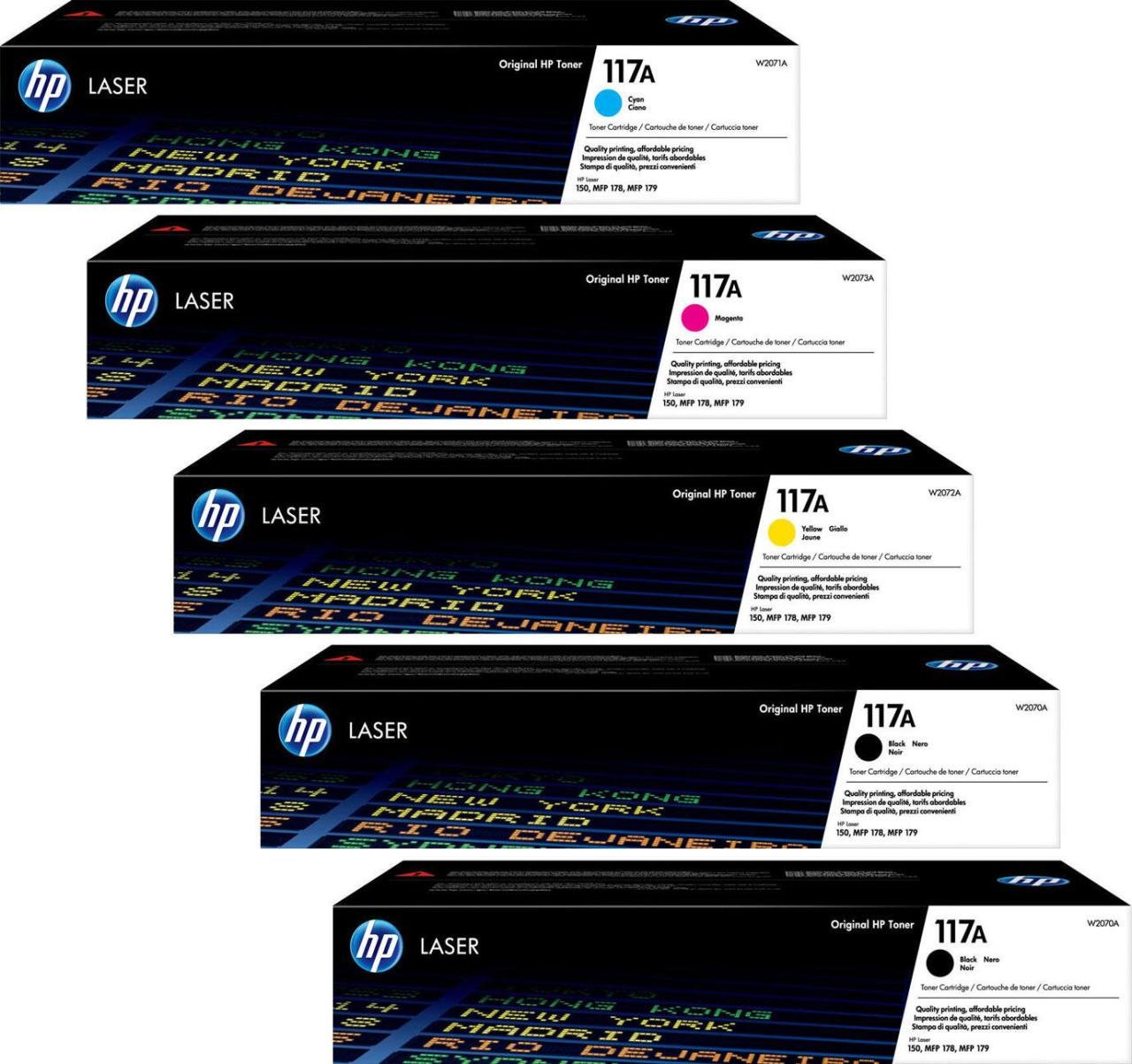 HP Original 117A Toner - 5er Multipack (2x W2070A, W2071A, W2073A, W2072A)
