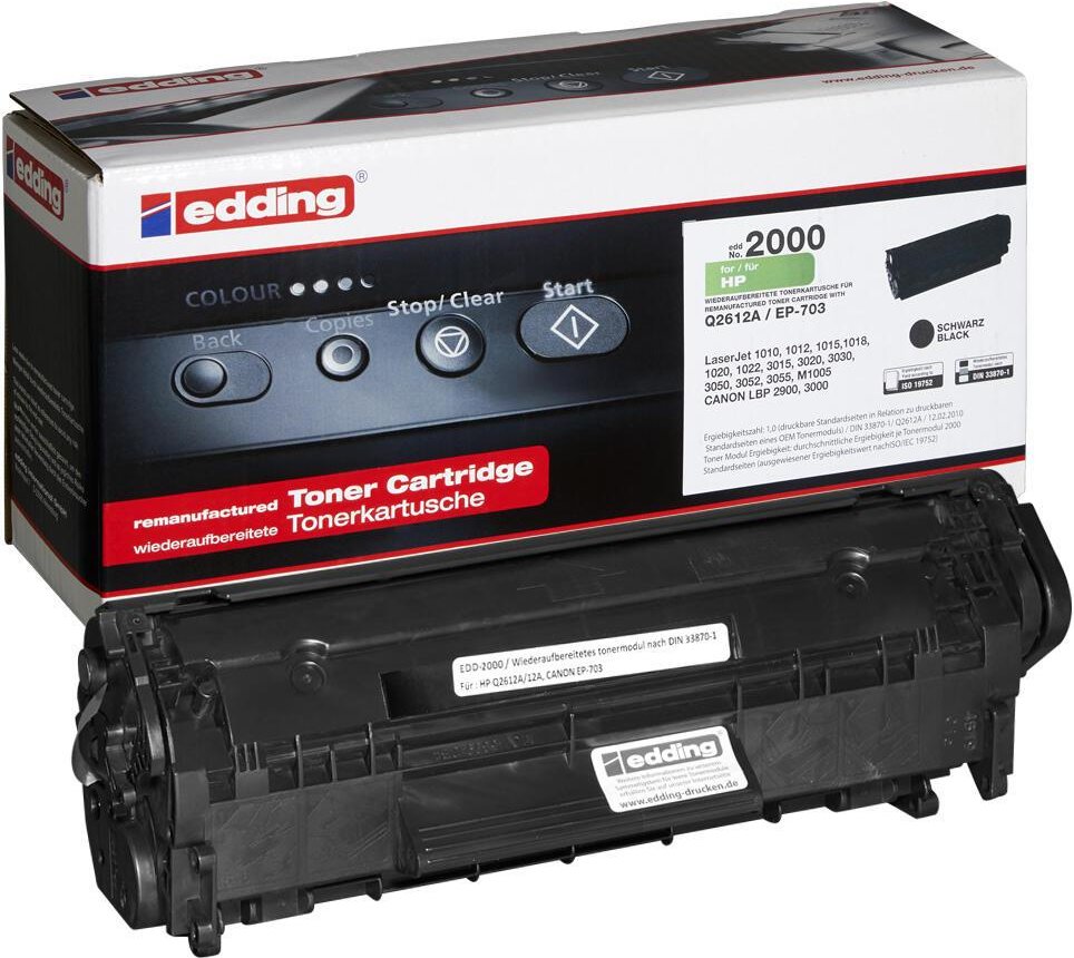 Thumbnail - edding Toner EDD-2000 schwarz kompatibel zu HP 12A (Q2612A)