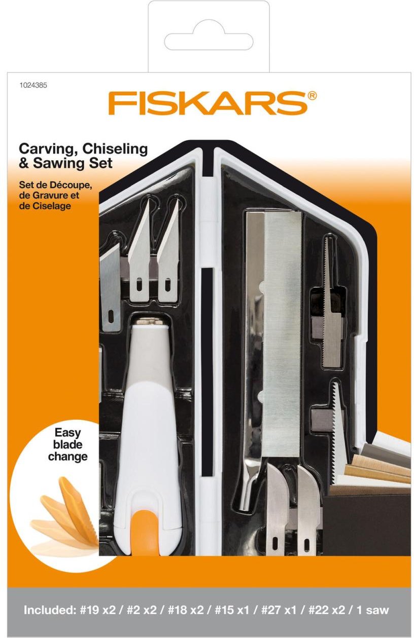 FISKARS® Cuttermesser-Set 21 cm weiß, orange