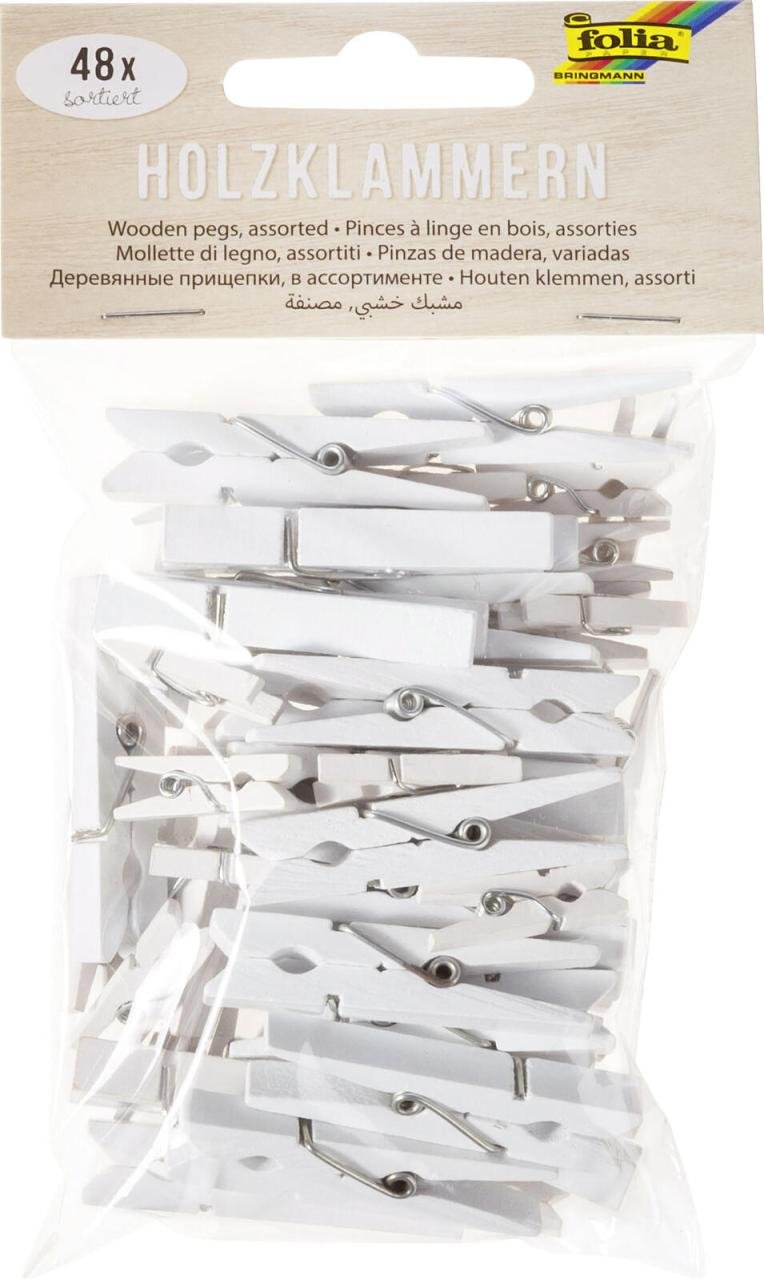 Thumbnail - folia Holzklammern weiß