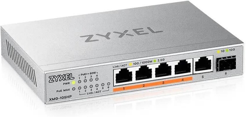 Thumbnail - Zyxel Switch 6-Port MultiGig 5x 2.5G + 1x 10G SFP+ L2