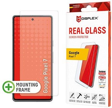 DISPLEX Panzerglas (10H, 2D) für Google Pixel 7, Eco-Montagerahmen, kratzer-resistent