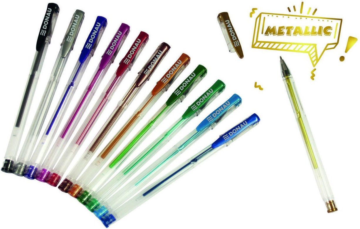 DONAU Metallic Gelschreiber 1.0 mm, Schreibfarbe: Mehrfarbig