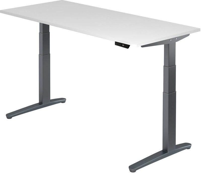 Thumbnail - HAMMERBACHER XBHM19 höhenverstellbarer Schreibtisch 65,0 - 130,0 cm - elektrisch weiß / grafit