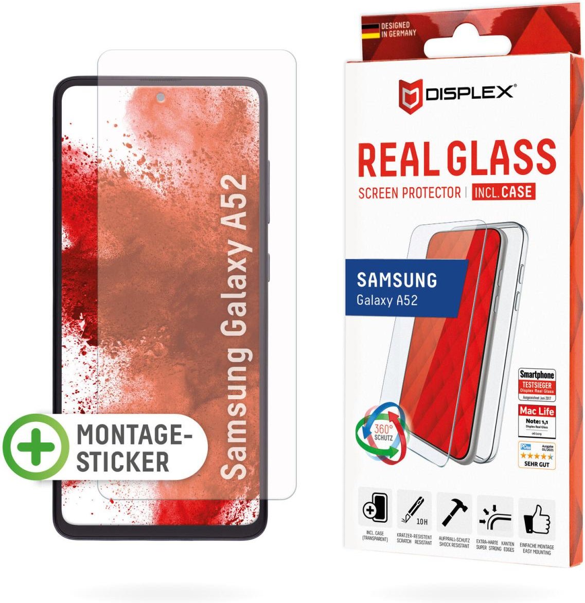 Thumbnail - DISPLEX Real Glass + Case für Samsung Galaxy A52 / A52s 5G