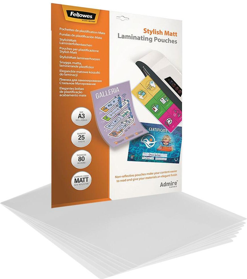 Fellowes Laminierfolien matt 80 mikron A3