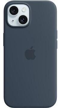Apple Silikon Case mit MagSafe für Apple iPhone 15, sturmblau