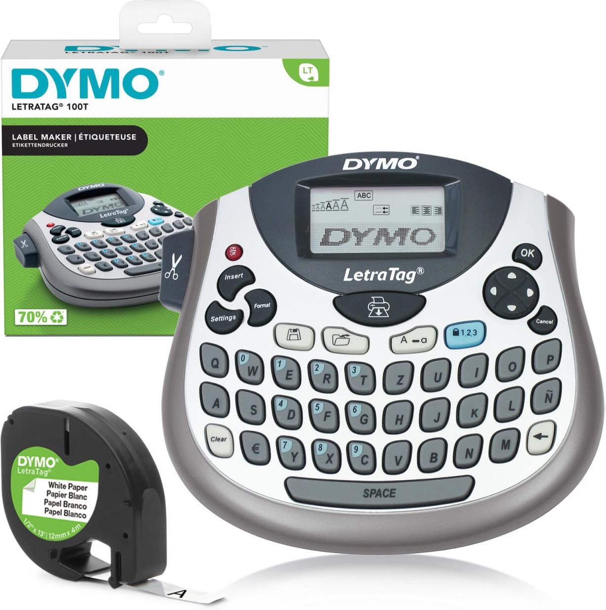 DYMO® LetraTag 100T Beschriftungsgerät, QWERTZ-Tastatur, Thermodirektdruck