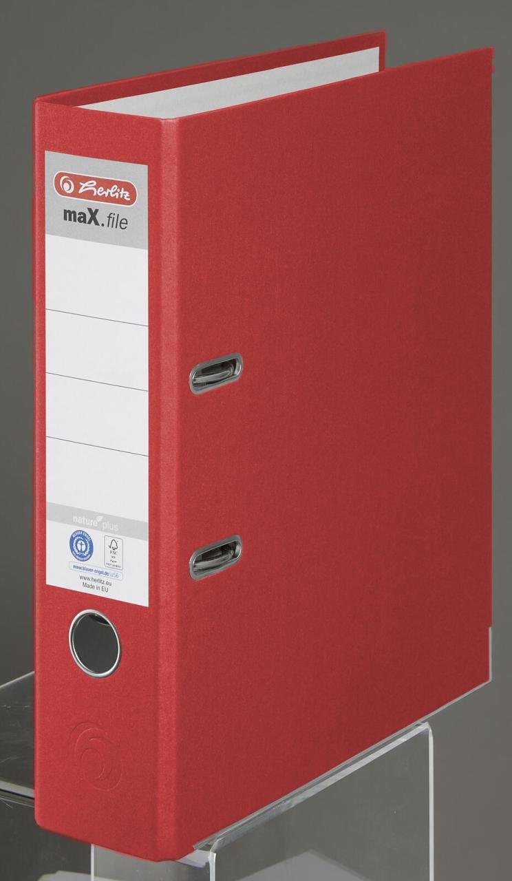 herlitz Ordner Rückenbreite 8 cm DIN A4 Karton rot