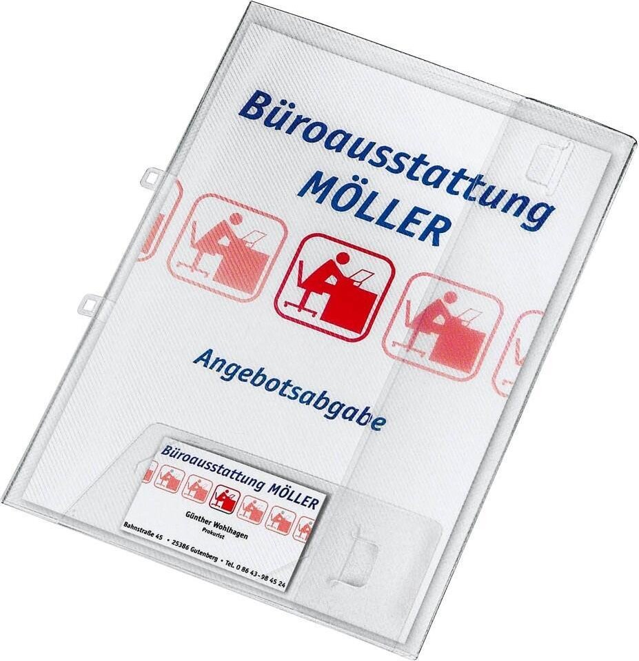 VELOFLEX A4 Angebotsmappe Crystal mit Visitenkartenfach - transparent