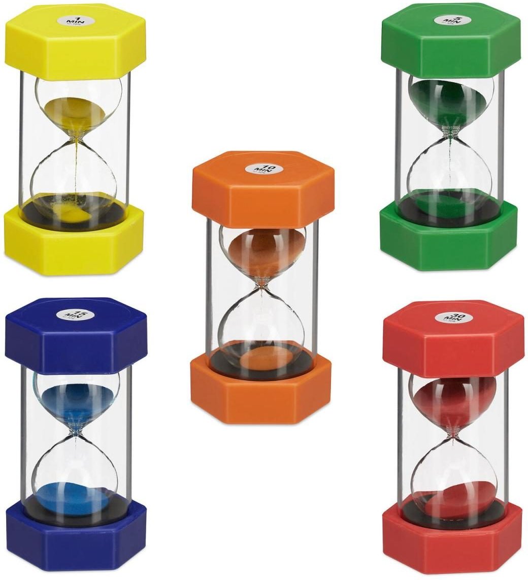 relaxdays Sanduhren-Set transparent