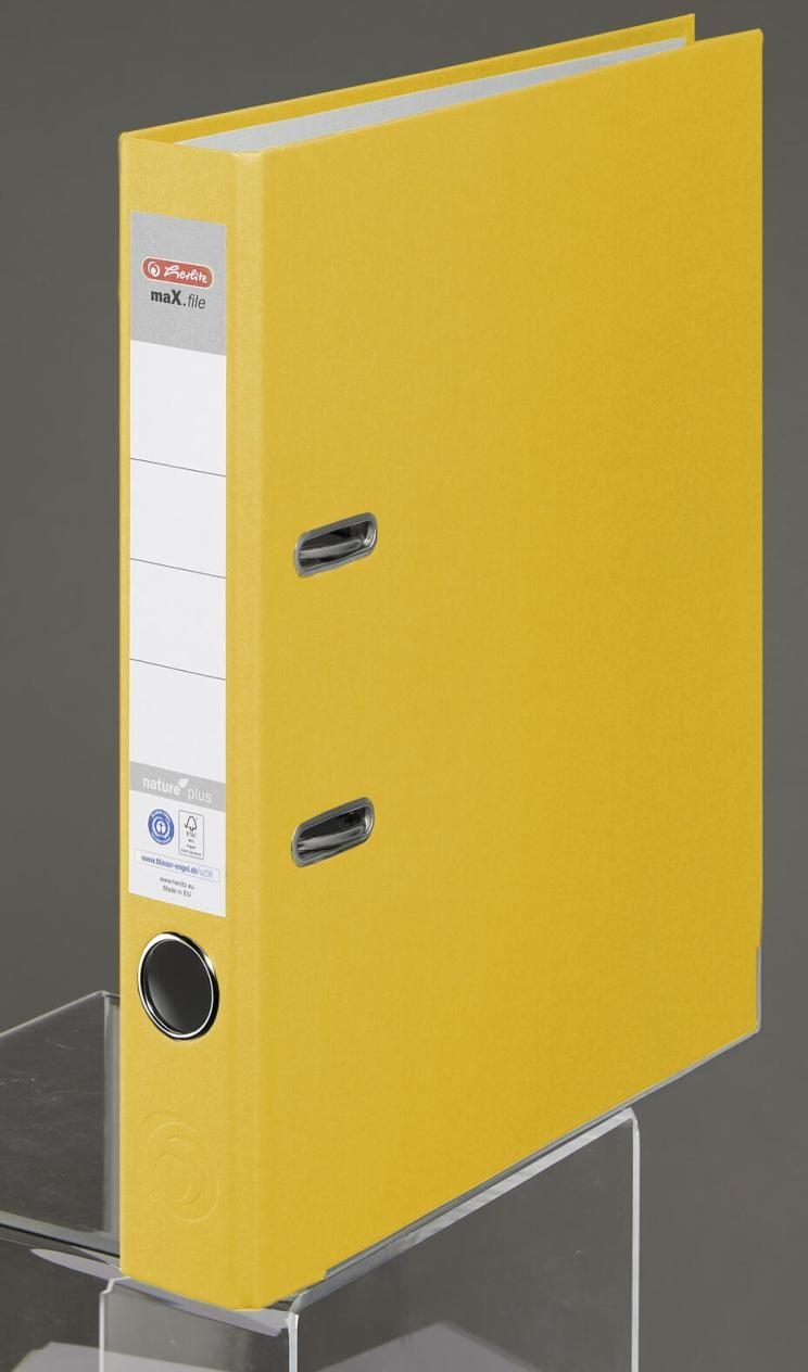 herlitz Ordner Rückenbreite 5 cm DIN A4 Karton gelb