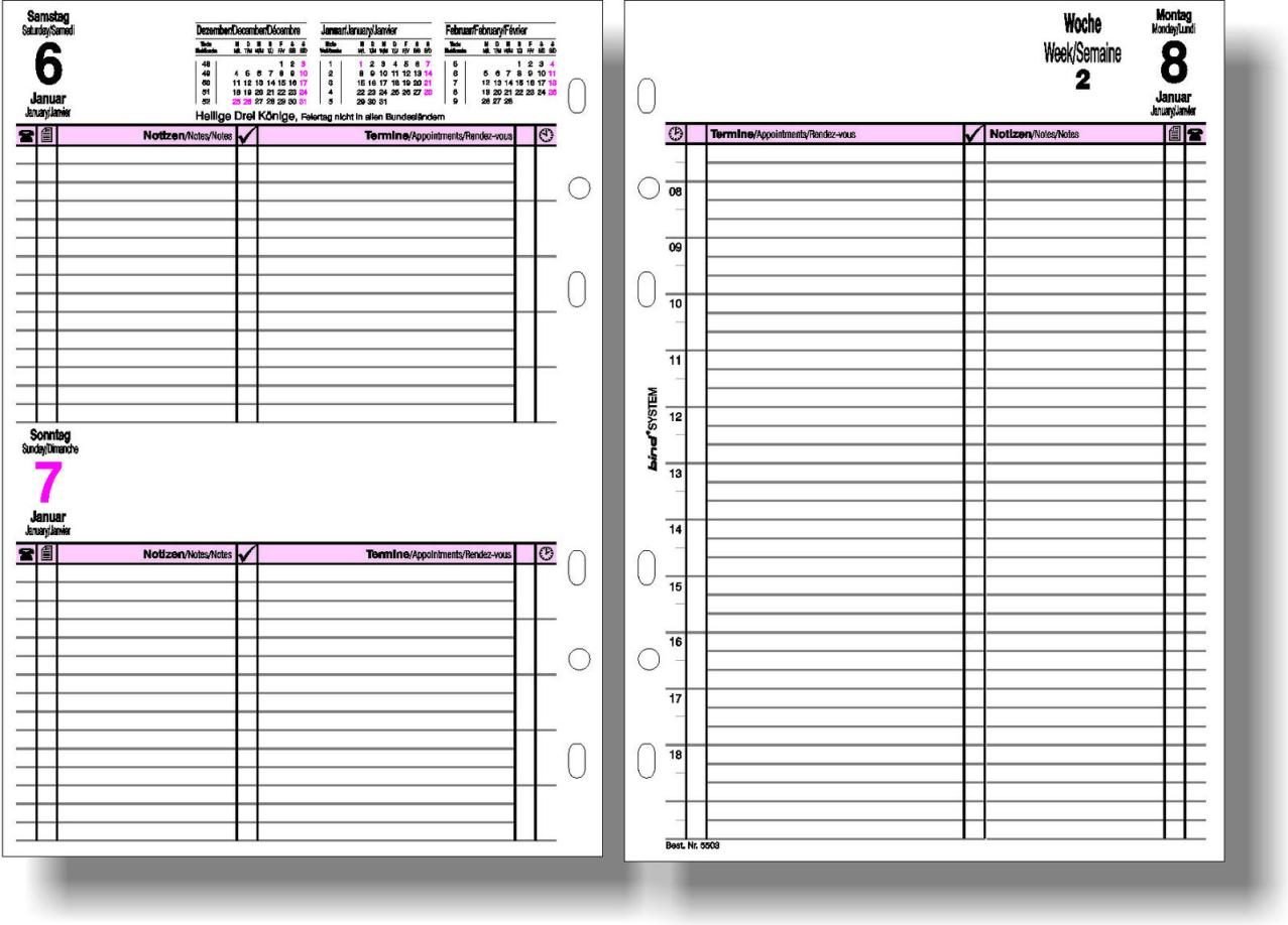 bind Kalendereinlage 2024 A5 1 Tag/1 Seite