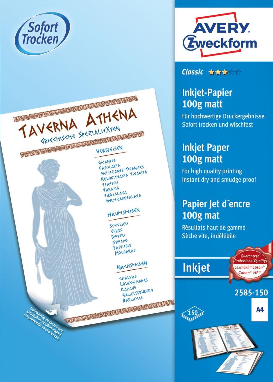 AVERY Zweckform Fotopapier Classic Inkjet DIN A4 matt 100 g/m²