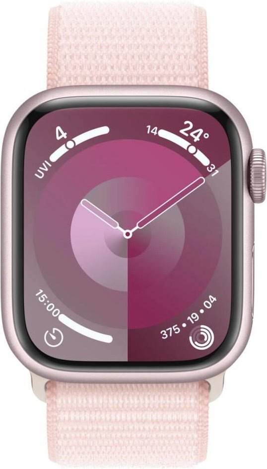 Apple Watch Series 9 (GPS) 45mm Aluminiumgehäuse pink, Sport Loop pink
