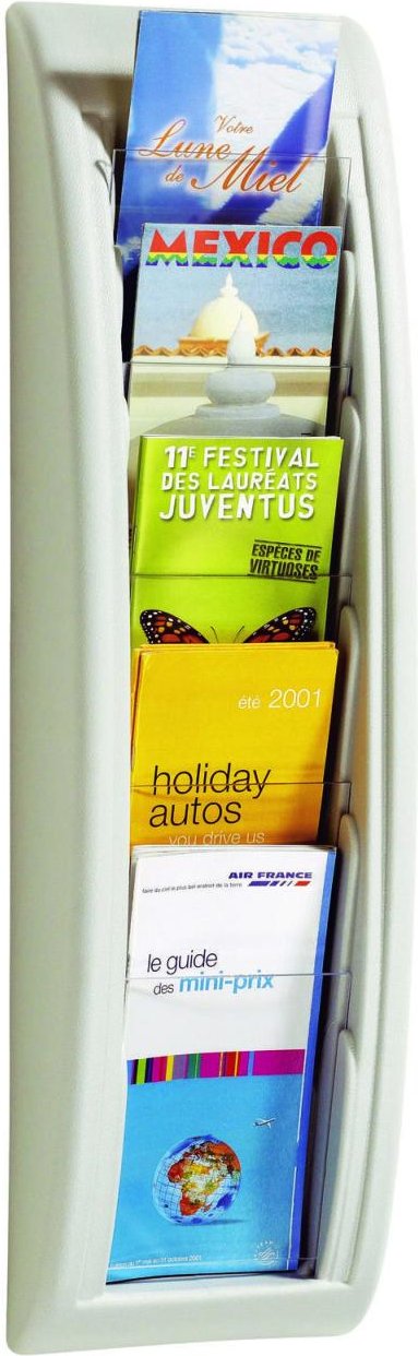 PAPERFLOW Kompakt Wandprospekthalter 1/3 DIN A4 5-Fach grau