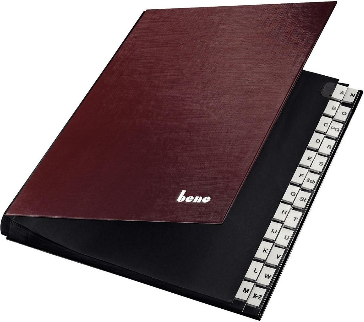 bene Pultordner DIN A4 24 Taben dunkelrot