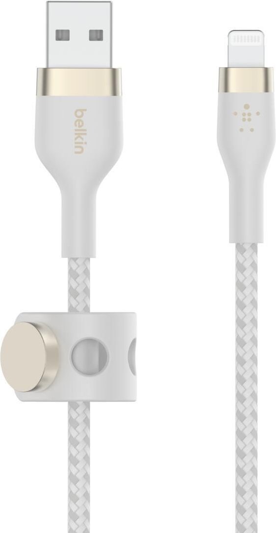 Belkin BoostCharge Pro Flex USB-A Kabel mit Lightning Connector (2m, Weiß)