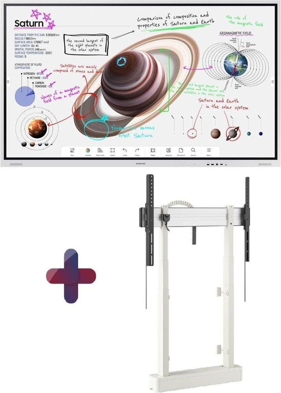 Thumbnail - Samsung Flip Pro WM85B Flipchart 215,9 cm 85 Zoll inkl. Vogel's RISE 2008 Elektrolift