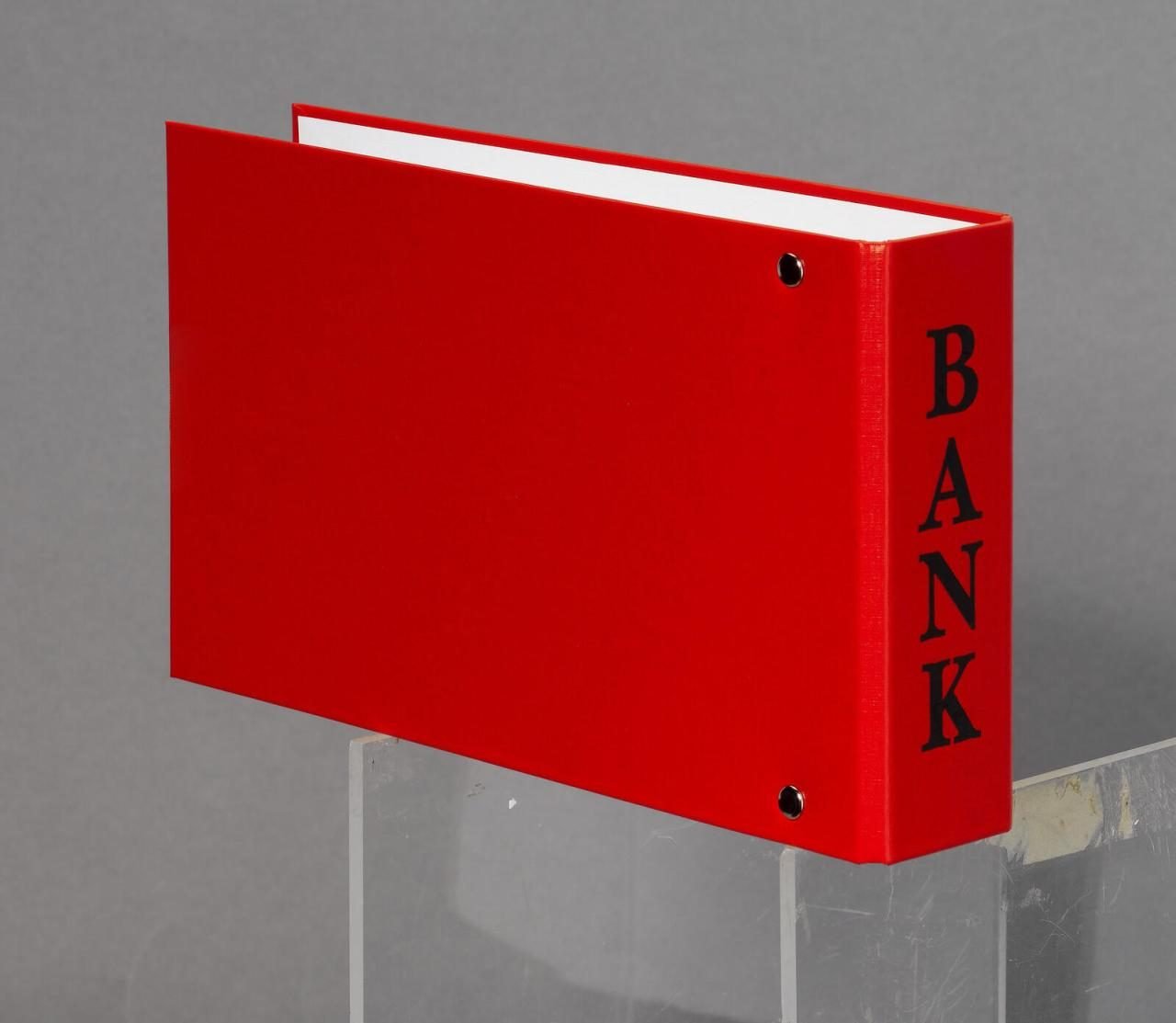 VELOFLEX Bankringbuch 2-Ringe DIN A6 quer 4.5 cm rot