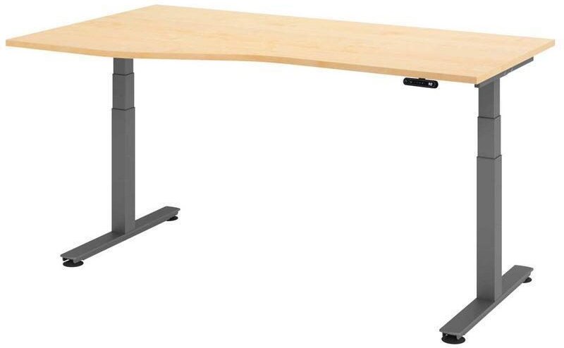 Thumbnail - HAMMERBACHER VXDSM18/3/G elektrisch höhenverstellbarer Schreibtisch 63 - 127 cm ahorn / grafit